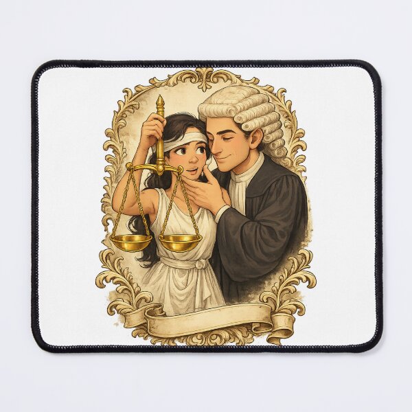Item preview, Lady Justice and Corrupt Judge Illustration – Symbolic Justice Artwork designed and sold by VSCRL Art Collection Studio.