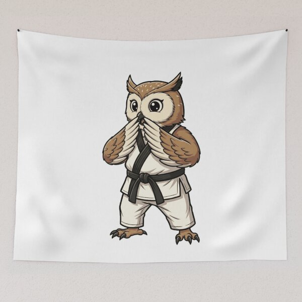 Item preview, Karate Owl Black Belt Martial Artist Sensei designed and sold by k3rstman1.