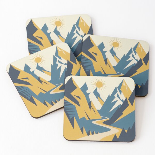 Item preview, Modern Mountain Road at Sunrise designed and sold by KiraChie.