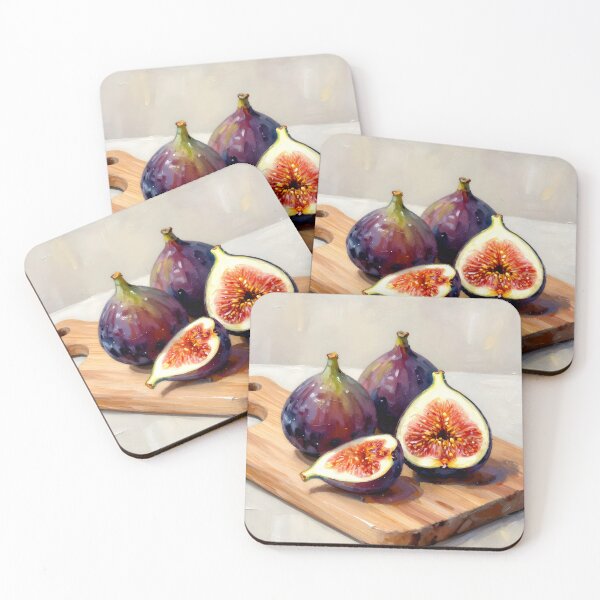 Item preview,  Figs on a Chopping Board — Folk Art Kitchen Print designed and sold by Kelvin Hughes Design.