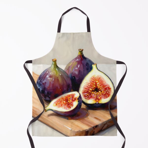 Item preview, Figs on a Chopping Board — Folk Art Kitchen Print designed and sold by Kelvin Hughes Design.