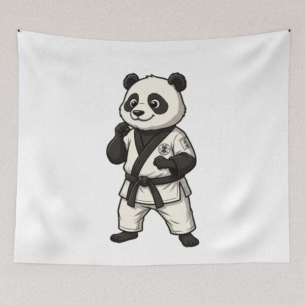 Item preview, Cute Panda Martial Artist Black Belt Gi designed and sold by k3rstman1.