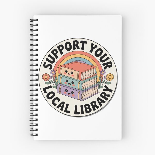 Item preview, Support Your Local Library, Retro Vintage Kawaii Style designed and sold by graphic-genie.