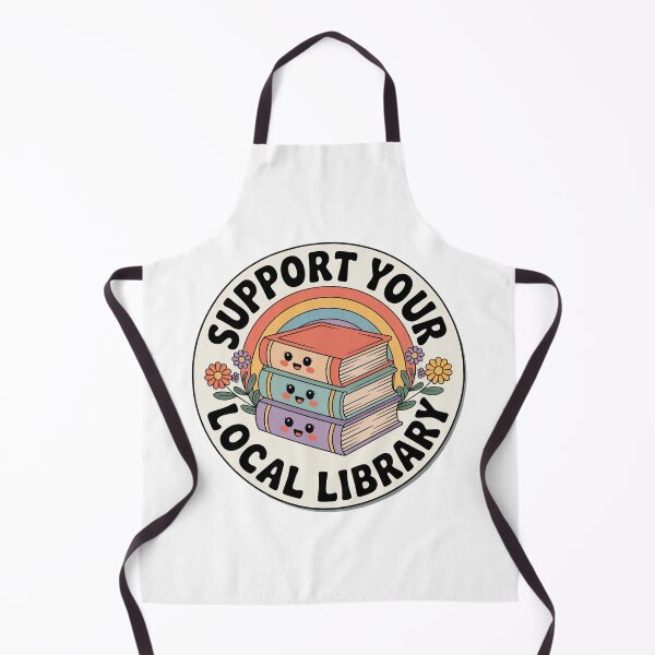 Item preview, Support Your Local Library, Retro Vintage Kawaii Style designed and sold by graphic-genie.