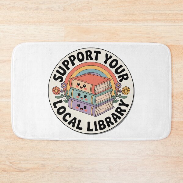 Item preview, Support Your Local Library, Retro Vintage Kawaii Style designed and sold by graphic-genie.
