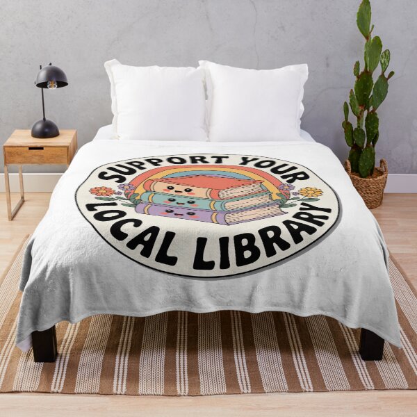 Item preview, Support Your Local Library, Retro Vintage Kawaii Style designed and sold by graphic-genie.