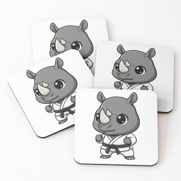 Item preview, Karate Rhino Chibi Martial Arts Black Belt designed and sold by k3rstman1.