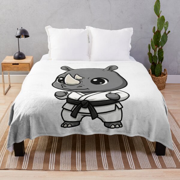 Item preview, Karate Rhino Chibi Martial Arts Black Belt designed and sold by k3rstman1.