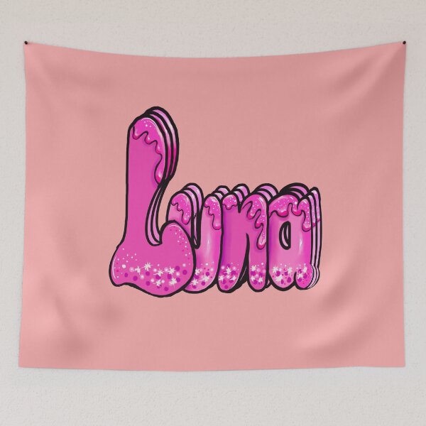 Item preview, Luna Name - Personalized gifts in vintage pink with drips designed and sold by Artonmytee.