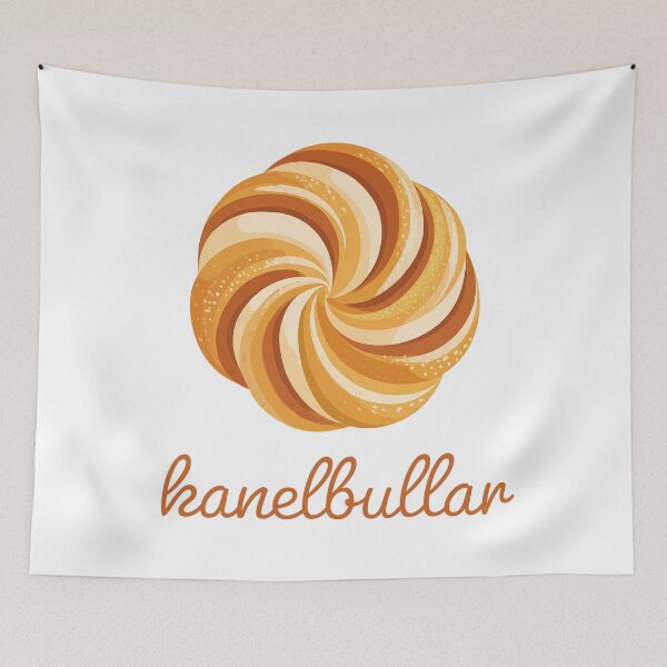 Item preview, Kanelbullar Swedish Cinnamon Bun Cozy Bakery Art designed and sold by BobaBunny76.
