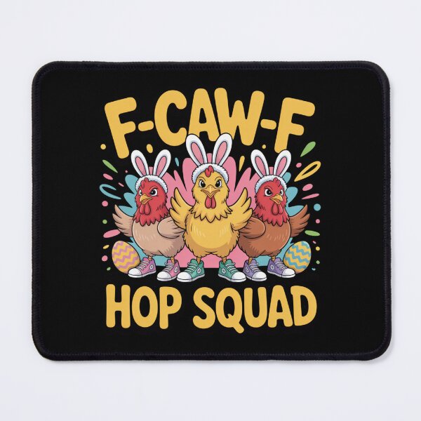 Item preview, F-Caw-F Hop Squad – Funny Easter Chicken Bunny Ears Sneakers Crew Tee V1 designed and sold by DarylWelsh2024.