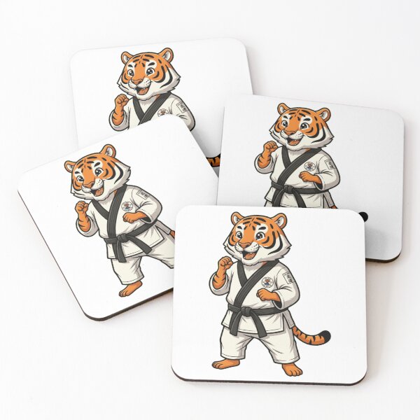 Artikelvorschau, Karate Tiger Maskottchen Schwarzgurt Judo Sensei entworfen und verkauft von k3rstman1.