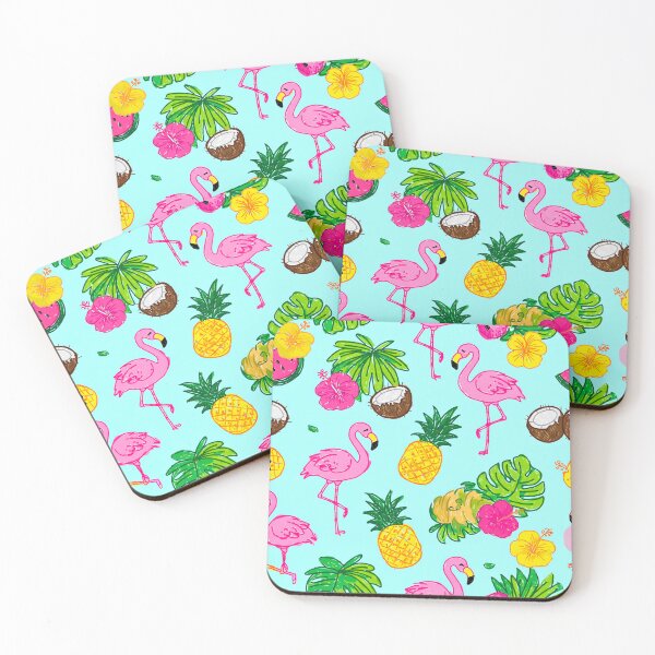 Item preview, Tropical Summer Hand-Drawn Pattern – Pineapples, Watermelons & Flamingos designed and sold by skysshobu.