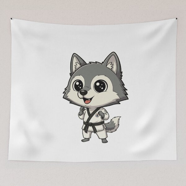 Item preview, Cute Chibi Wolf Martial Arts Black Belt designed and sold by k3rstman1.