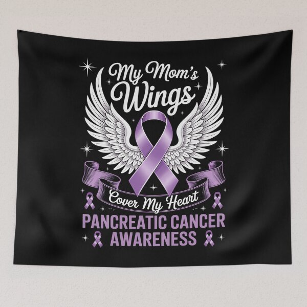 Item preview, My Mom's Wings Cover My Heart Pancreatic Cancer Awareness designed and sold by EllenJast.