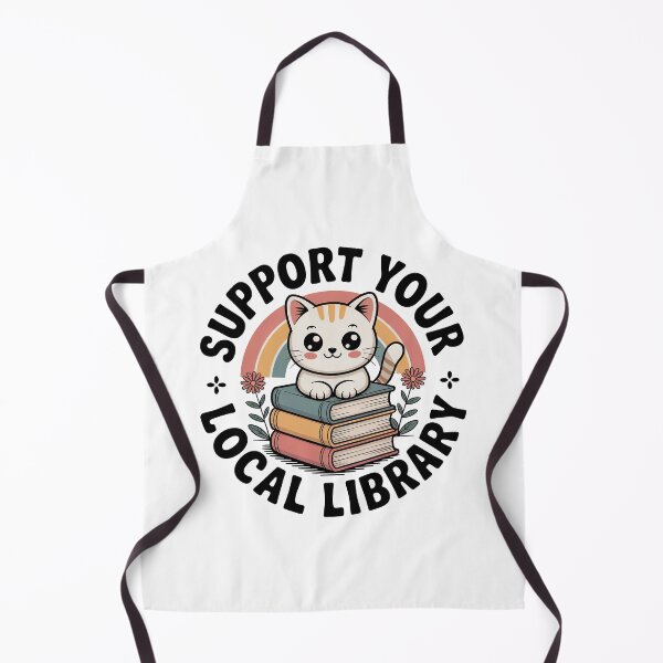 Item preview, Support Your Local Library, Retro Vintage Kawaii Style designed and sold by graphic-genie.