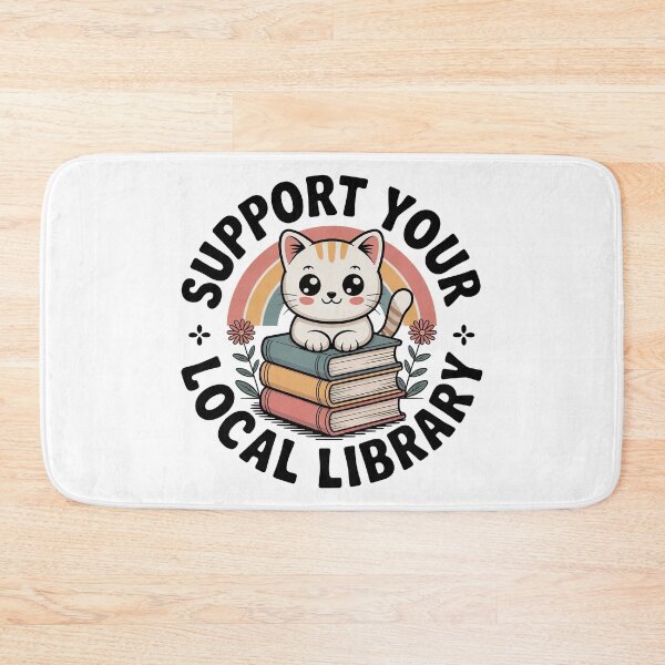Item preview, Support Your Local Library, Retro Vintage Kawaii Style designed and sold by graphic-genie.