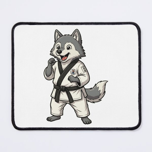 Item preview, Cute Wolf Martial Artist Black Belt Karate designed and sold by k3rstman1.