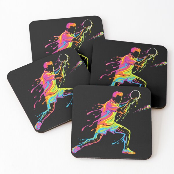 Item preview, Colorful Tennis Player Silhouette Neon Style Sports  designed and sold by WayTBeenkenArt.