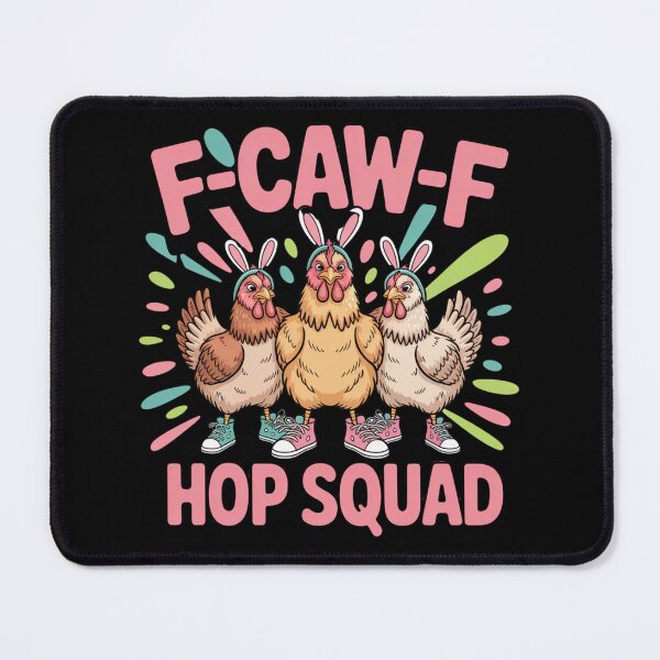 Item preview, F-Caw-F Hop Squad – Funny Easter Chicken Bunny Ears Sneakers Crew Tee V2 designed and sold by DarylWelsh2024.