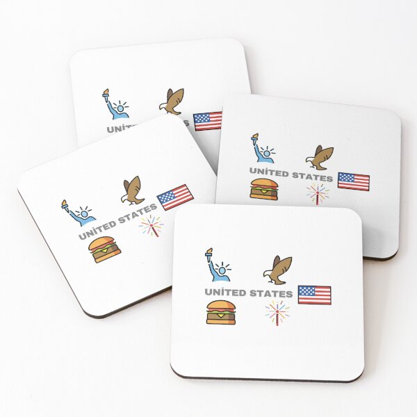 Item preview, USA Vibes – Patriotic Emoji Design (Statue of Liberty, Eagle, Burger, Fireworks) designed and sold by iccdesignsshop.