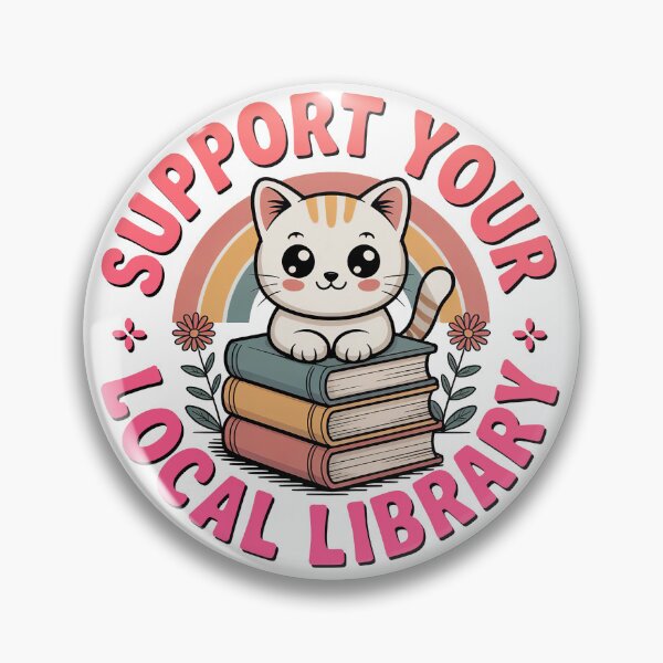 Item preview, Support Your Local Library, Retro Vintage Kawaii Style designed and sold by graphic-genie.