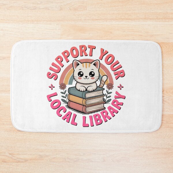 Item preview, Support Your Local Library, Retro Vintage Kawaii Style designed and sold by graphic-genie.