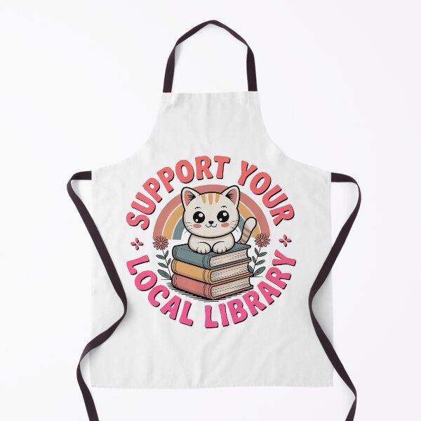 Item preview, Support Your Local Library, Retro Vintage Kawaii Style designed and sold by graphic-genie.