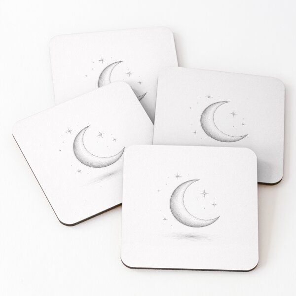 Item preview, Minimalist Crescent Moon Charcoal Drawing – Celestial Night Sky Illustration designed and sold by DrizzyV.