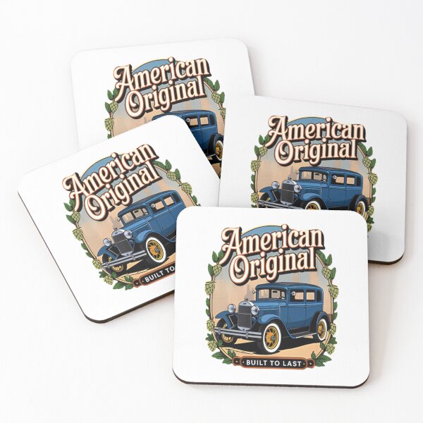 Item preview, Model A blue Vintage American Classic Car designed and sold by HyphThonia.