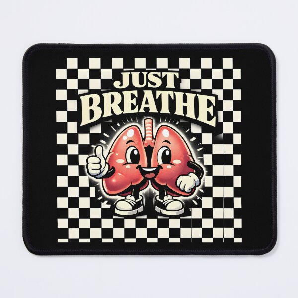 Item preview, Just Breathe Cute Lung Design Respiratory Therapist Funny Medical Cartoon designed and sold by ClinicalHubs.