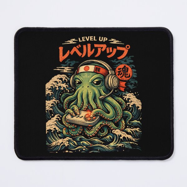 Item preview, Octopus Gamer Level Up Japanese Vintage Design designed and sold by JerdbordinShop.