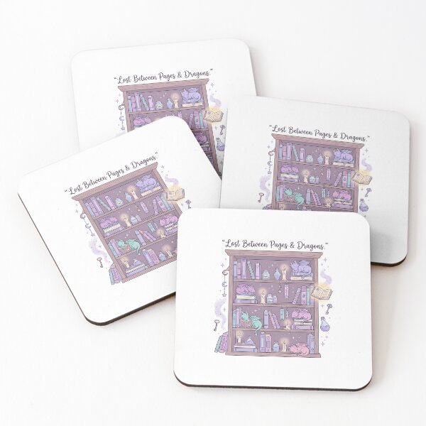 Item preview, Lost Between Pages and Dragons Design, Fantasy Book Lover Art, Magical Library Aesthetic designed and sold by unboxdesign.