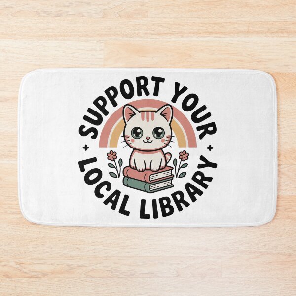 Item preview, Support Your Local Library, Retro Vintage Kawaii Style designed and sold by graphic-genie.