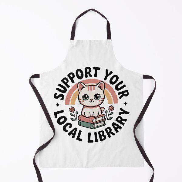 Item preview, Support Your Local Library, Retro Vintage Kawaii Style designed and sold by graphic-genie.