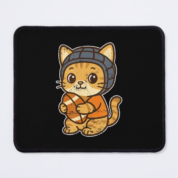 Item preview, Rugby Cat Cute Cartoon Kitten Wearing Scrum Cap designed and sold by GabrieSketcham.
