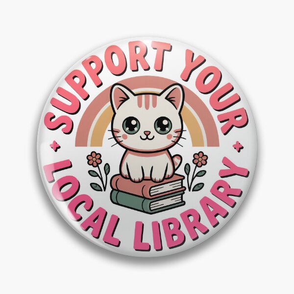 Item preview, Support Your Local Library, Retro Vintage Kawaii Style designed and sold by graphic-genie.