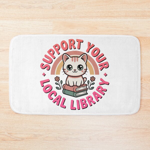 Item preview, Support Your Local Library, Retro Vintage Kawaii Style designed and sold by graphic-genie.