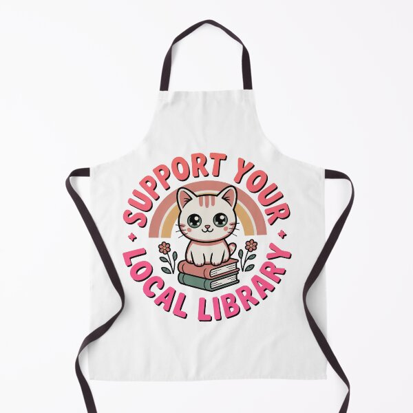Item preview, Support Your Local Library, Retro Vintage Kawaii Style designed and sold by graphic-genie.