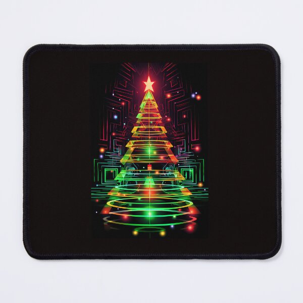 Item preview, A Neon Christmas Tree On The Black Background designed and sold by FlirtyDigital.