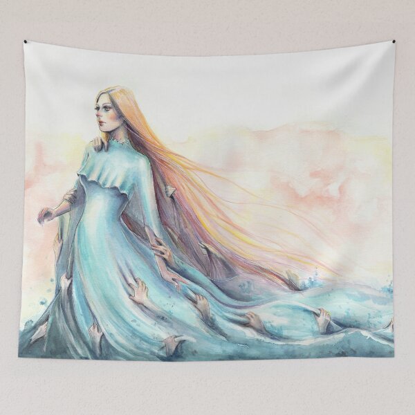Item preview, "Imperial Waves" Watercolour Surrealism Pressure designed and sold by Alicia Nilsson.
