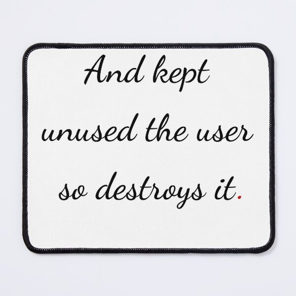 Item preview, "And kept unused the user so destroys it" - handwriting black designed and sold by ariksworld.