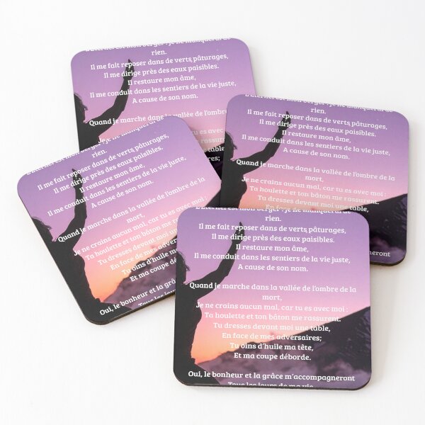 Item preview, Psalm 23 (French) – Inspiring Bible Verse with Cross and Spiritual Landscape designed and sold by byafrilaence.