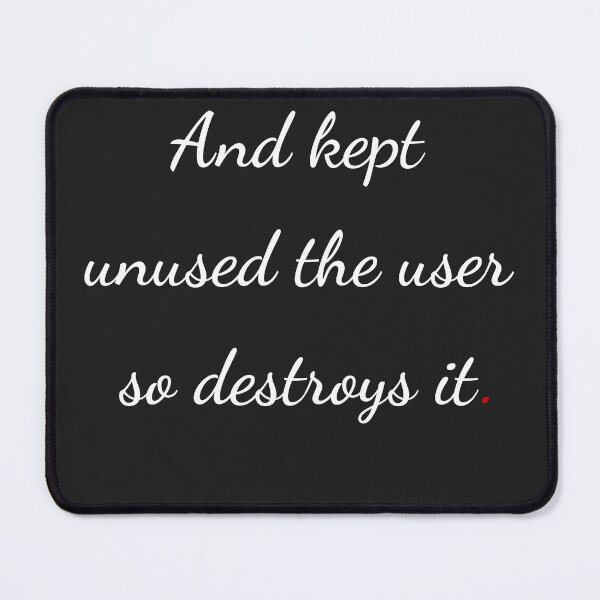 Item preview, "And kept unused the user so destroys it" - handwriting white designed and sold by ariksworld.