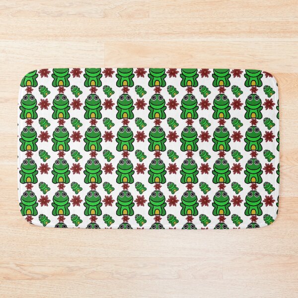 Item preview, Happy Froggy Garden: Cute Green Frog & Red Flower Pattern designed and sold by HopeAndHustle.