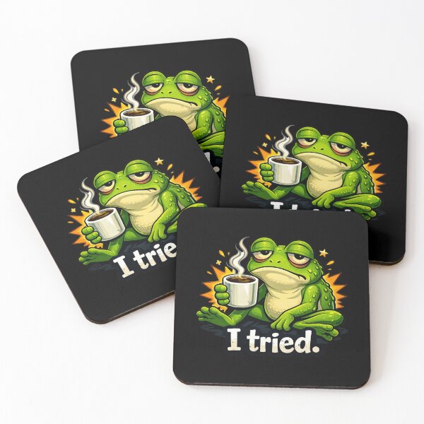 Item preview, I Tried Tired Frog Meme designed and sold by MonkiFlipp.