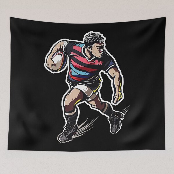 Item preview, Rugby Player Running With Ball Vintage Sports  designed and sold by GabrieSketcham.