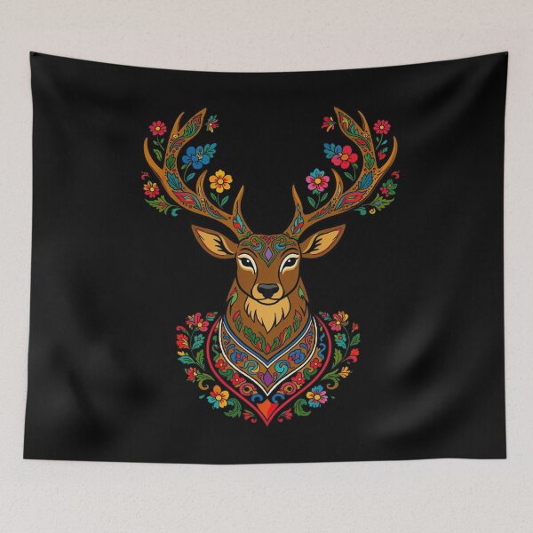 Item preview, Polish Folk Deer Floral Folk Art Design designed and sold by myforestfog.