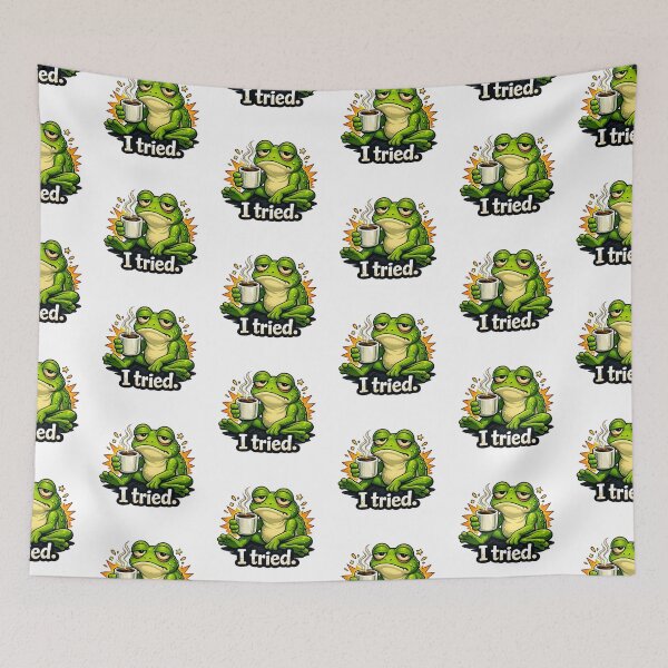 Item preview, I Tried Frog Coffee Mood Meme designed and sold by MonkiFlipp.