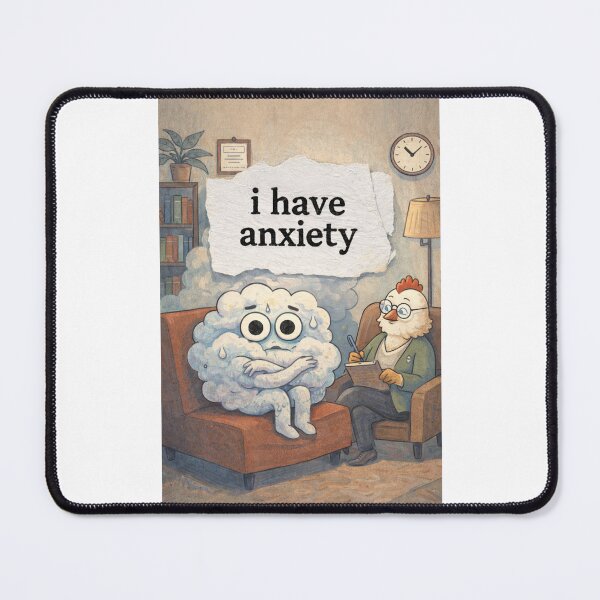 Item preview, I Have Anxiety Cloud Character Therapy Mental Health Cute Humor designed and sold by Places On Earth.